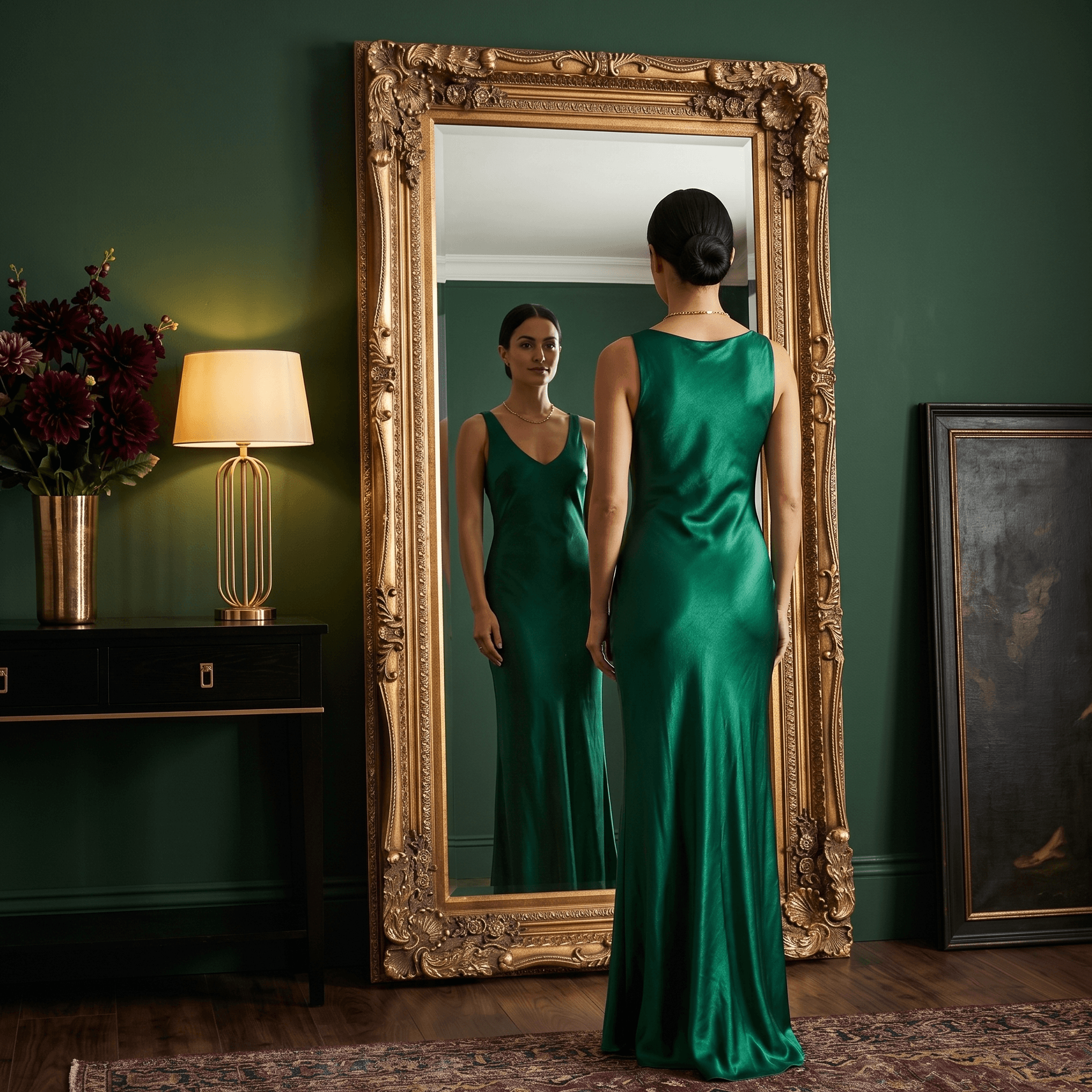 Charles Leaner Mirror in Gold 176cm x 90cm