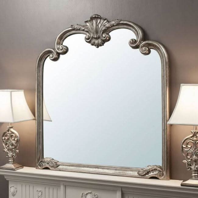 Ballagio Overmantle Mirror in Silver Leaf 104cm x 115cm