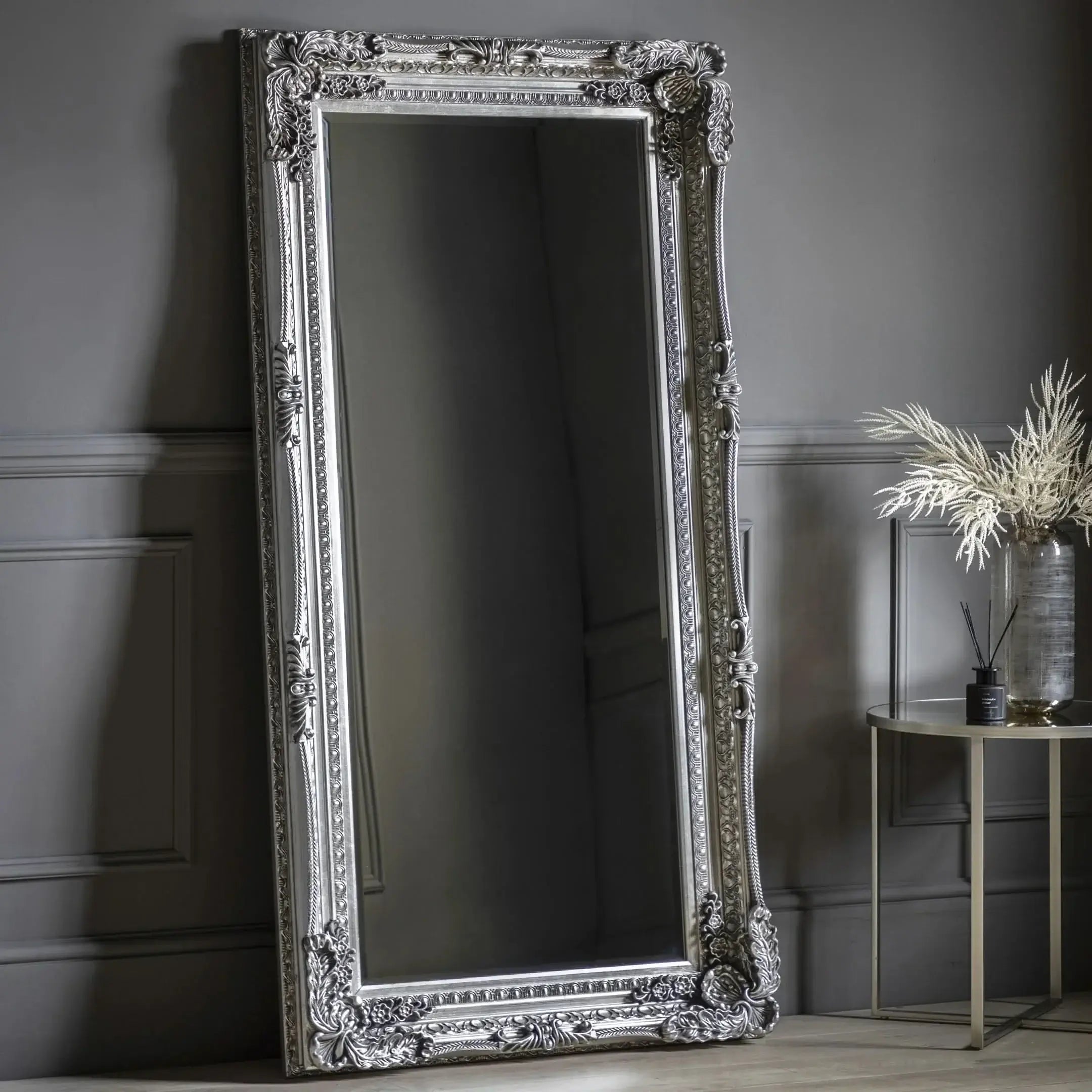 Charles Leaner Mirror in Silver 176cm x 90cm