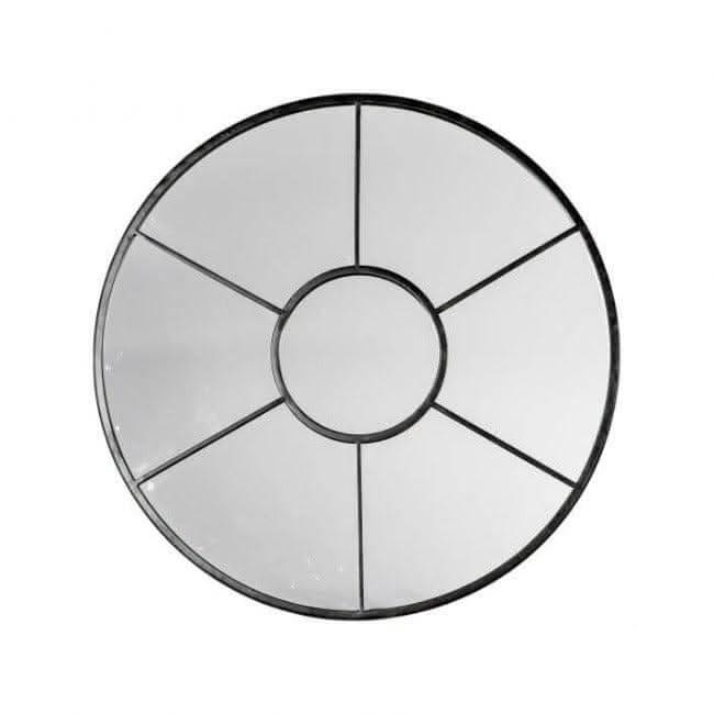 Black Valence Round Mirror